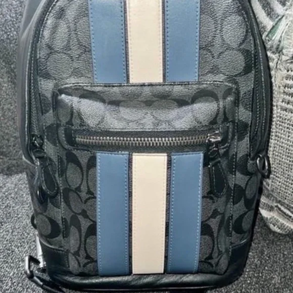 Coach | Bags | Coach Mens Black And Blue Patterned Backpack  display picture 1